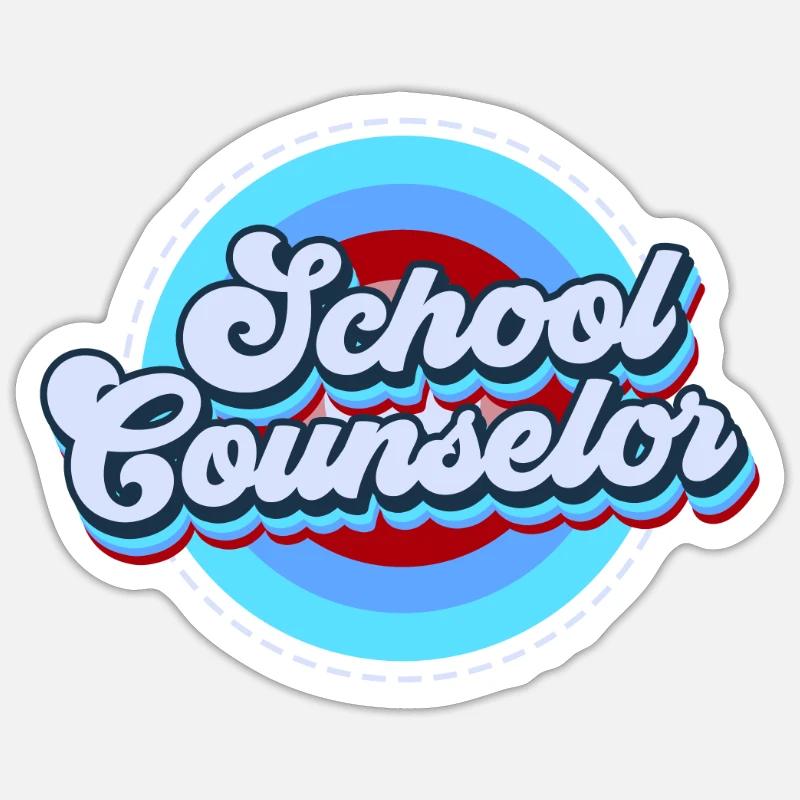 School support inclusion I am a school counselor - Sticker Größe S (10 x 10 cm) - Mattweiß