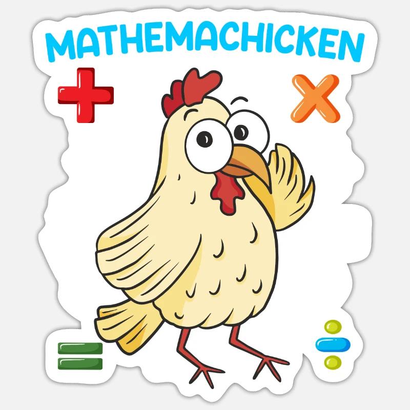 Mathemachicken Math Math Teacher - Sticker size S (10 x 10 cm) - white matte