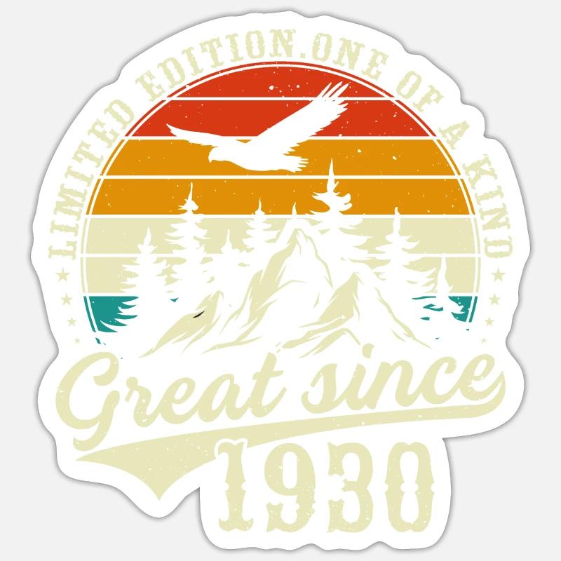 Einzigartig seit 1930 - Sticker Größe S (10 x 10 cm) - Mattweiß