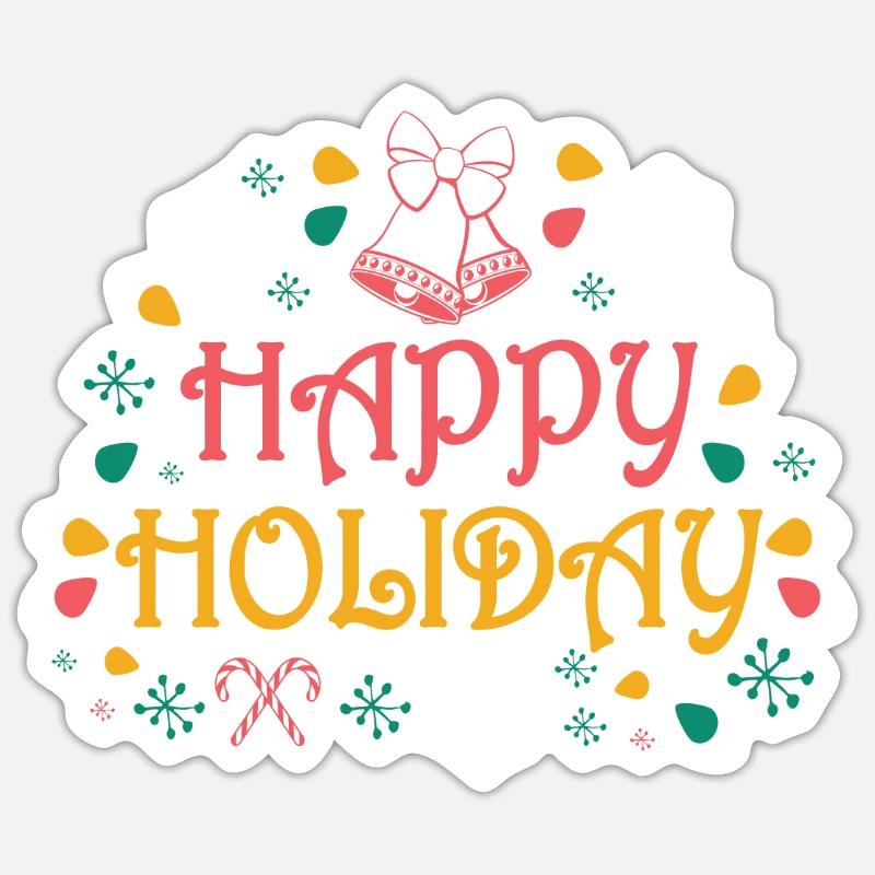 Joyeuses Fêtes - Sticker taille S (10 x 10 cm) - blanc mat