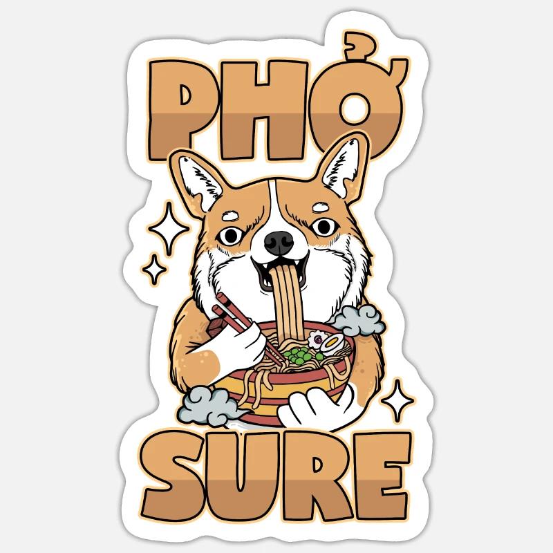 Phở Sure! - Sticker size S (10 x 10 cm) - white matte