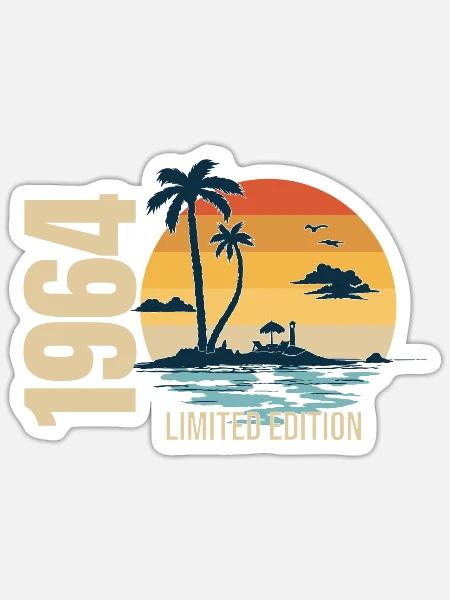 Geburtstag Limited Edition 1964 - Sticker Größe S (10 x 10 cm) - Mattweiß