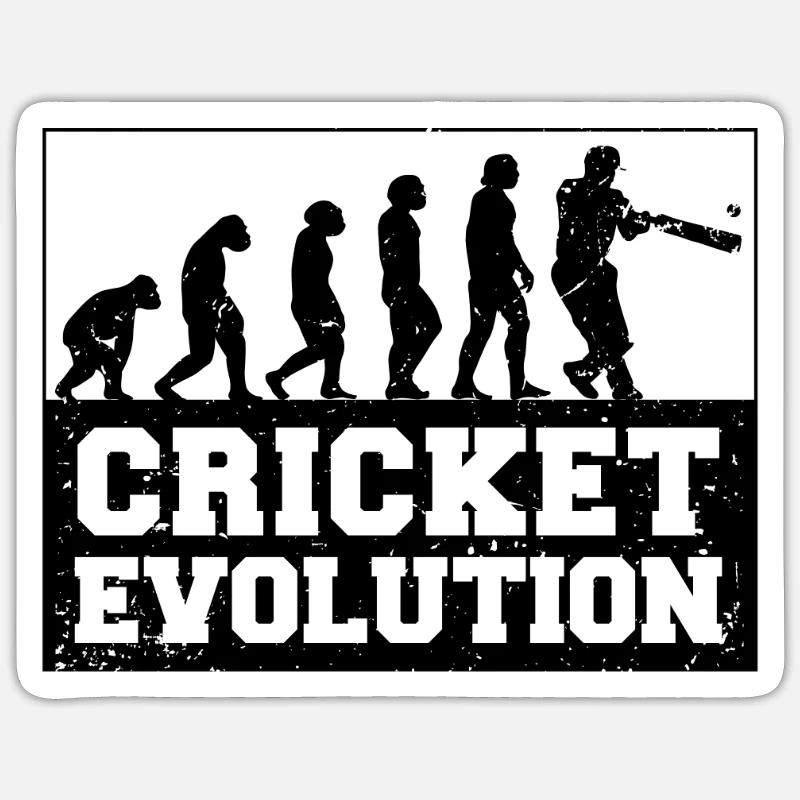 Cricketer Cricket-game Evolution Sticker size S (10 x 10 cm)