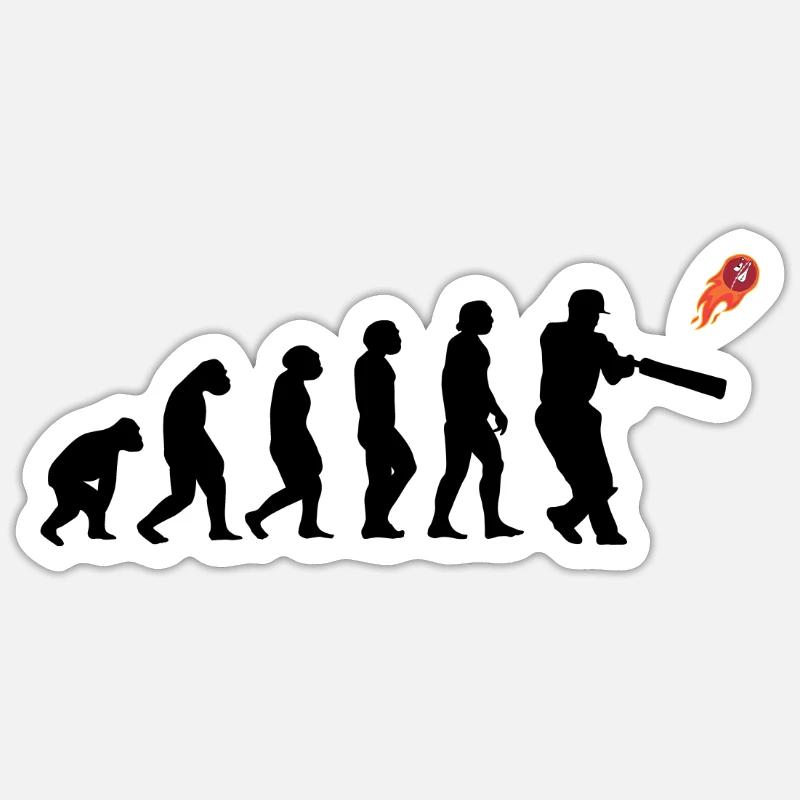 Kricketspieler Cricket-game Evolution - Sticker Größe S (10 x 10 cm) - Mattweiß