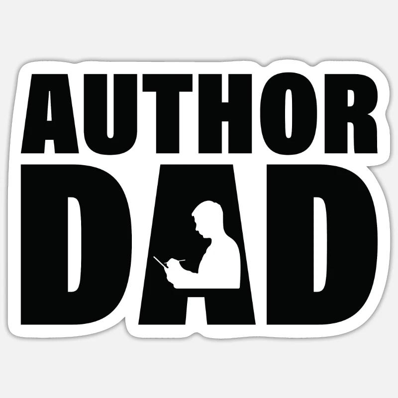 Job - Autor Dad - Sticker Größe S (10 x 10 cm) - Mattweiß