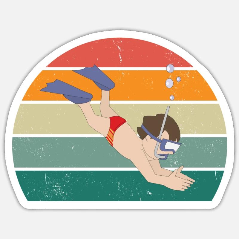 plongeur plongeur plongée plongée à oxygène Sticker taille S (10 x 10 cm)