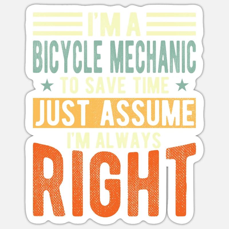 Bicycle mechanic - Sticker size S (10 x 10 cm) - white matte