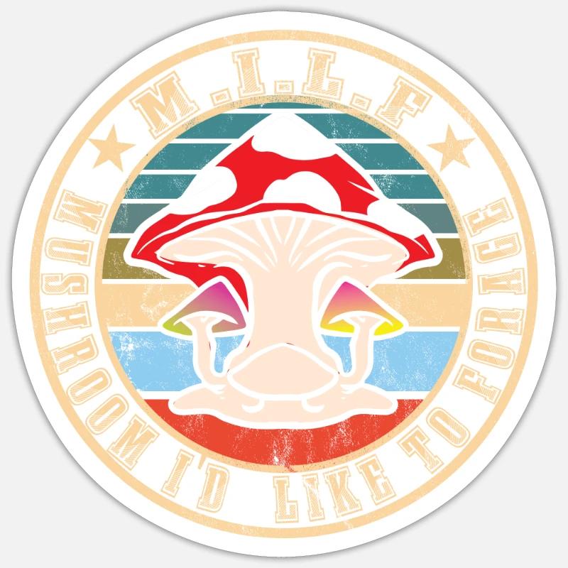 Mushroom picking Sticker size S (10 x 10 cm)