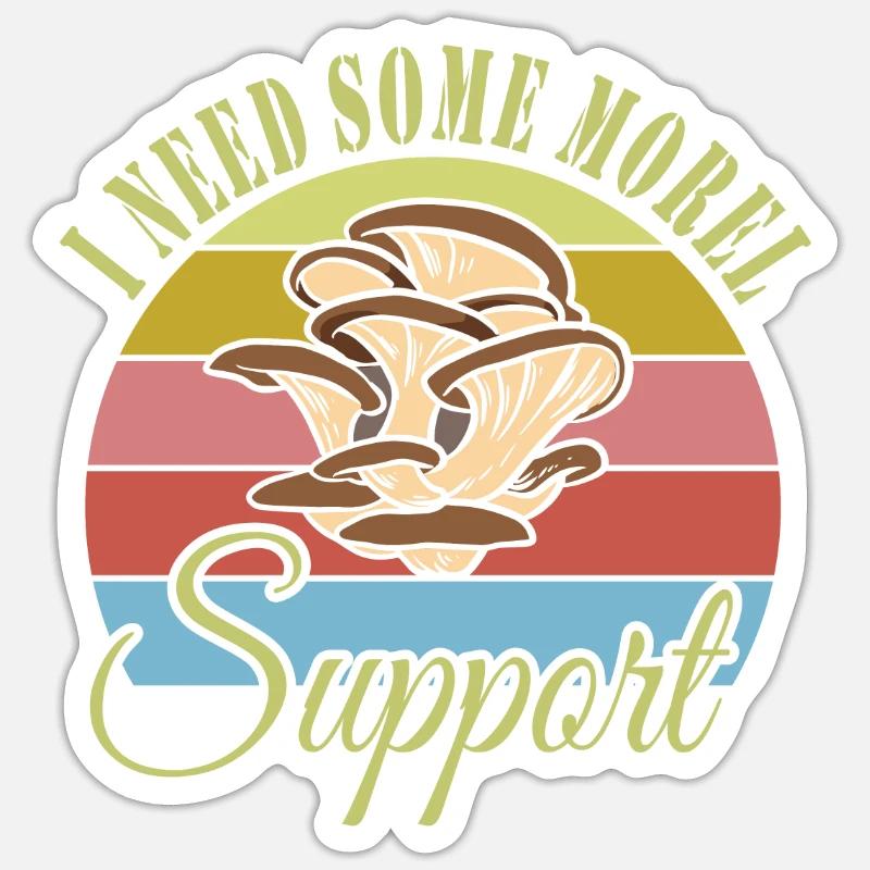 Pilze sammeln - Sticker Größe S (10 x 10 cm) - Mattweiß