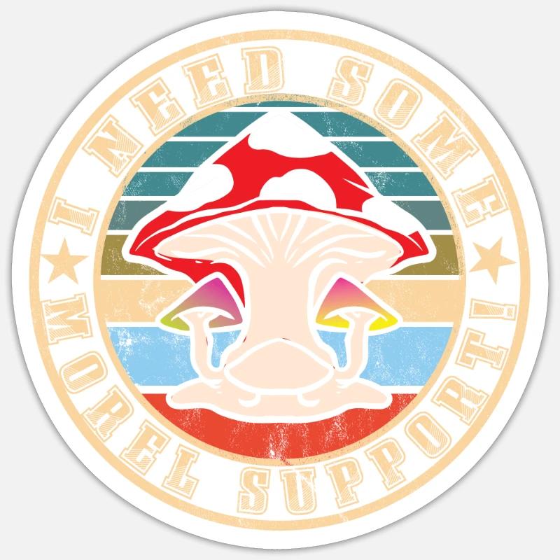 Cueillette de champignons - Sticker taille S (10 x 10 cm) - blanc mat