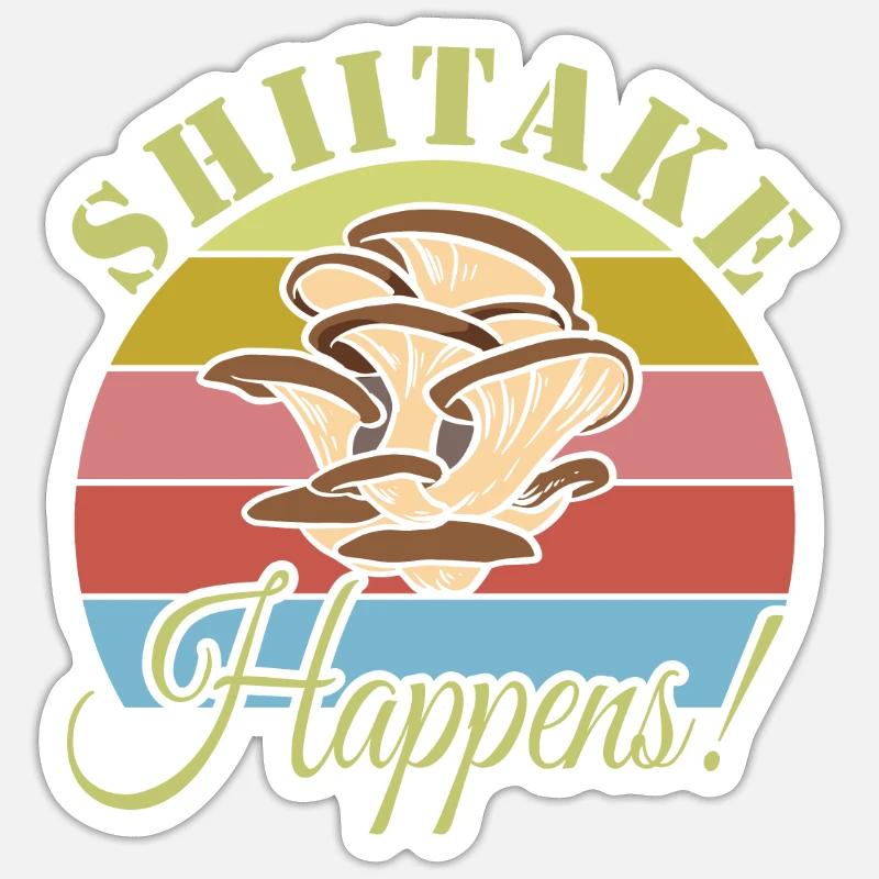 Mushroom picking - Sticker size S (10 x 10 cm) - white matte