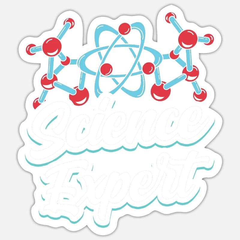 Expert scientifique Science Science - Sticker taille S (10 x 10 cm) - blanc mat