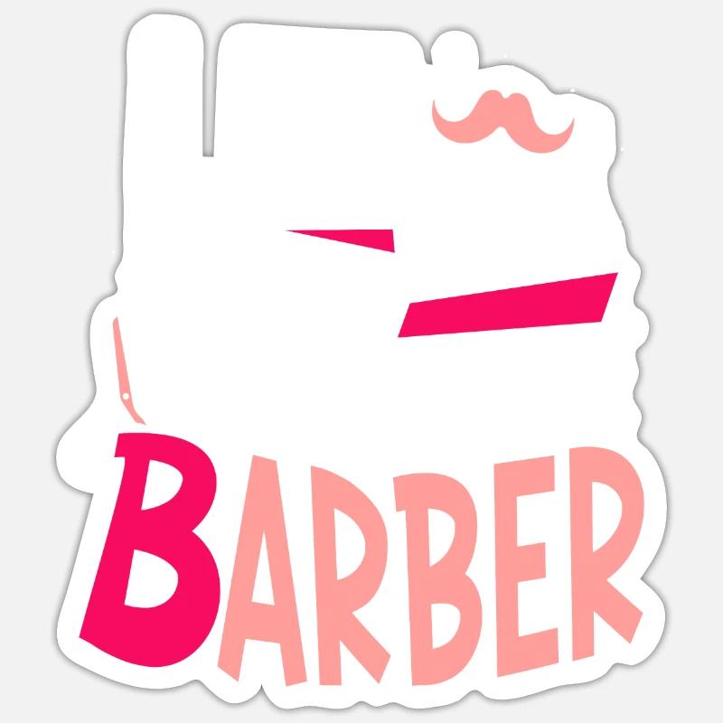 Laisse-moi être ton barbier Barbier - Sticker taille S (10 x 10 cm) - blanc mat