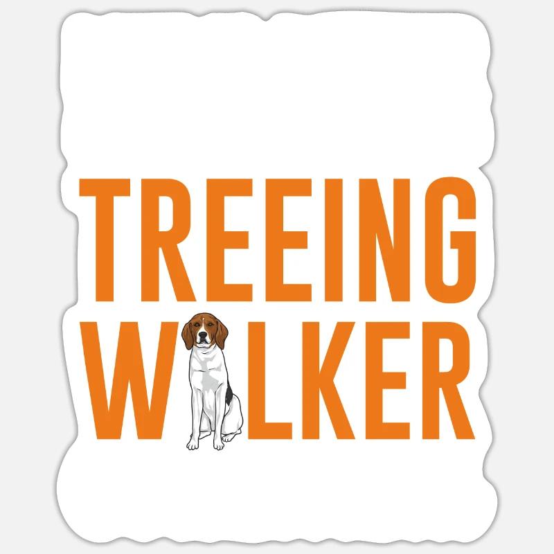Arboriculture Walker Coonhound - Sticker taille S (10 x 10 cm) - blanc mat