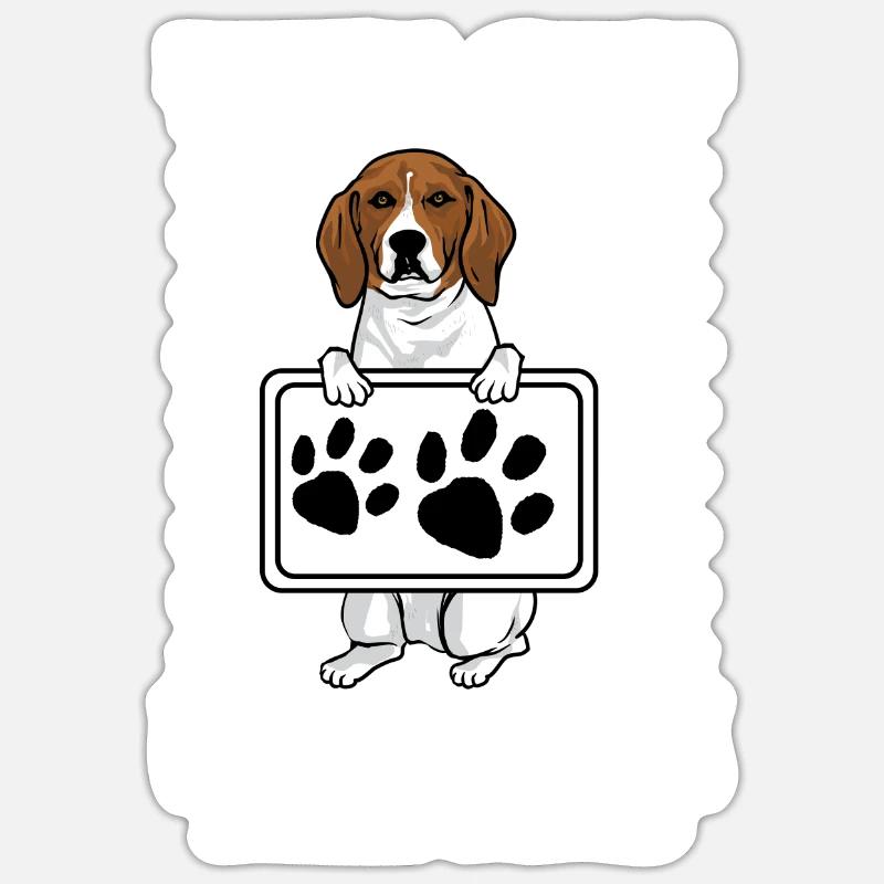 Treeing Walker Coonhound - Sticker Größe S (10 x 10 cm) - Mattweiß