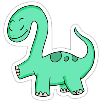 Dinosaurier Motiv - Sticker Größe S (10 x 10 cm) - Mattweiß - Vorne