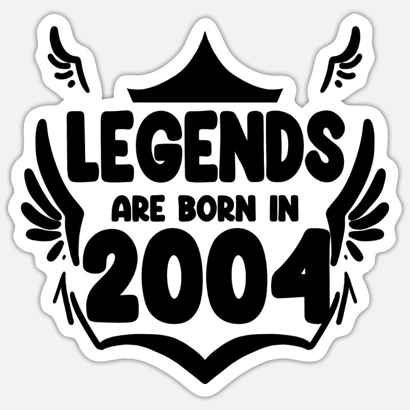 2004 - Né en 2004 - Sticker taille S (10 x 10 cm) - blanc mat