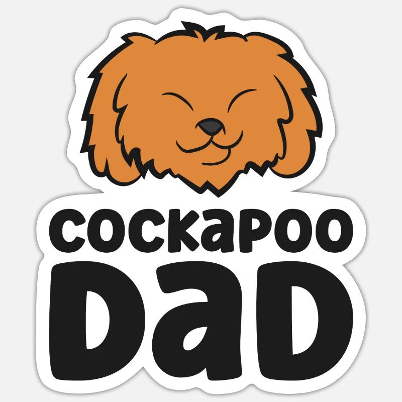 Funny Cockapoo Dad Cockapoo Dog - Sticker size S (10 x 10 cm) - white matte