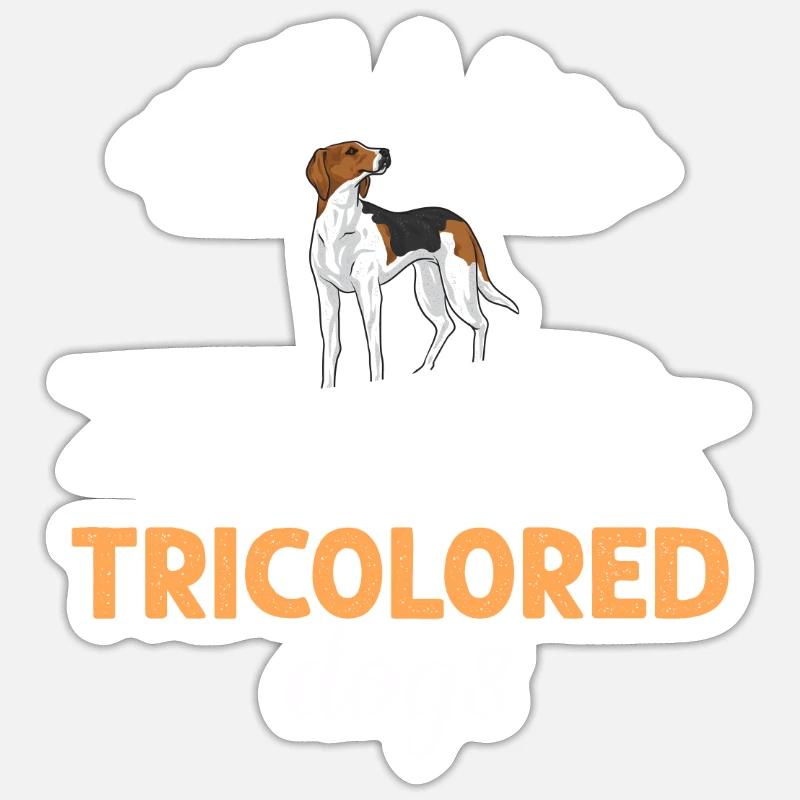 Marcheur arboricole Coonhound - Sticker taille S (10 x 10 cm) - blanc mat