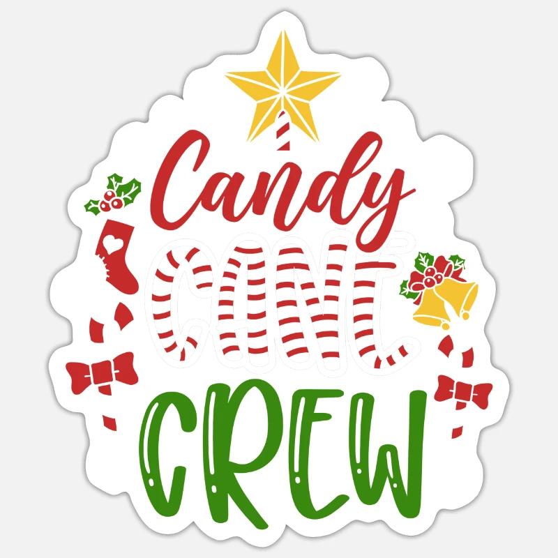 Candy Cane Crew Sticker size S (10 x 10 cm)