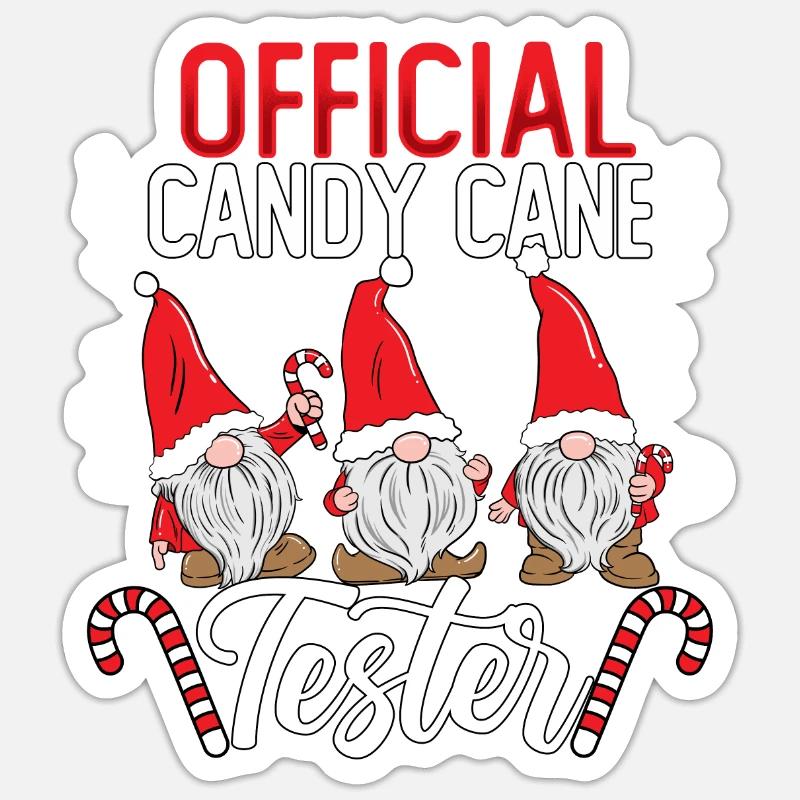 Official Candy Cane Tester - Sticker size S (10 x 10 cm) - white matte
