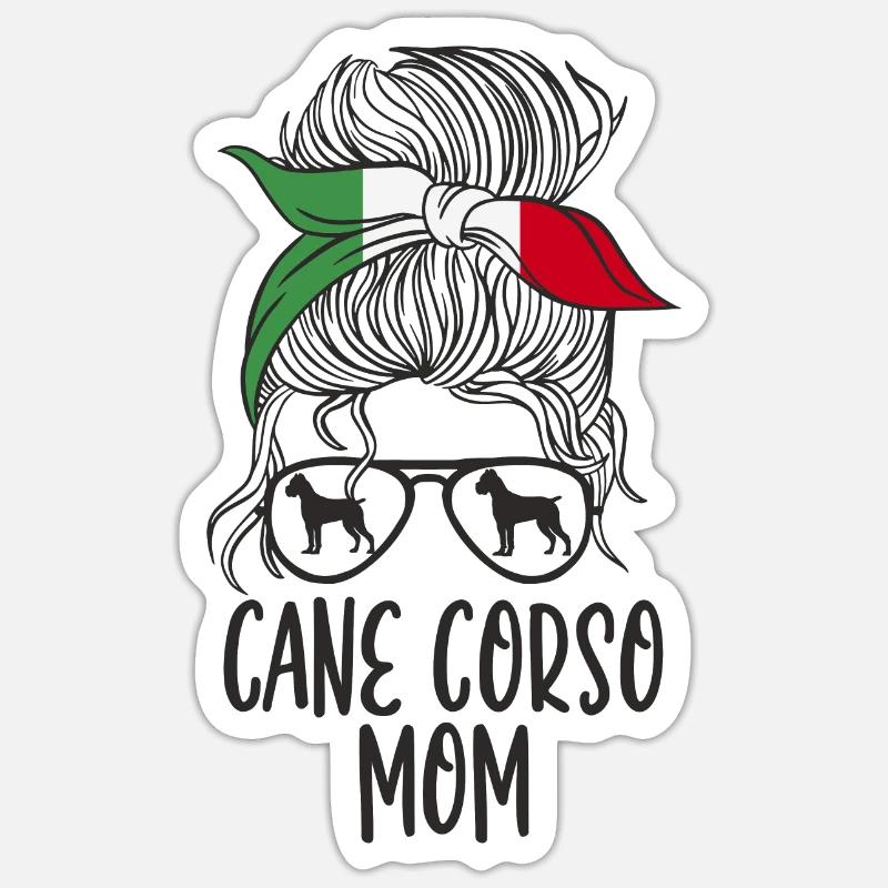 Cane Corso Mom - Sticker Größe S (10 x 10 cm) - Mattweiß