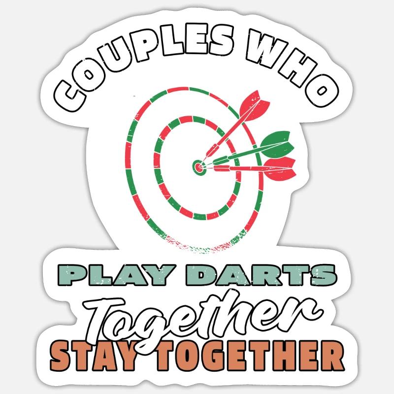 Darts Darts Player Pair - Sticker size S (10 x 10 cm) - white matte