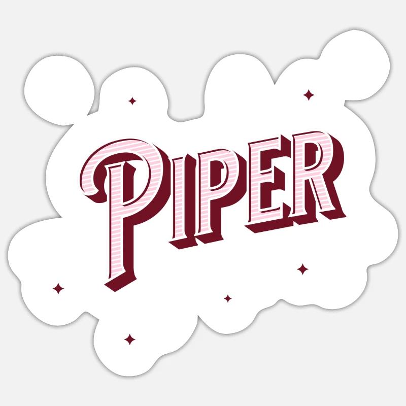 Piper name personalized Sticker size S (10 x 10 cm)