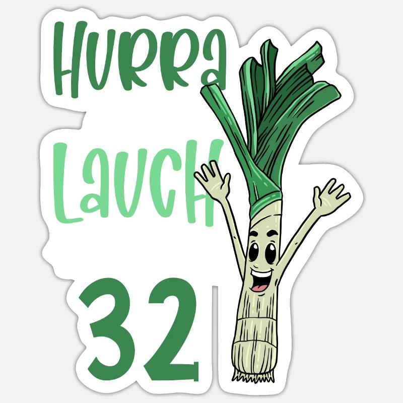 Hurra der Lauch wird 32 Sticker Größe S (10 x 10 cm)