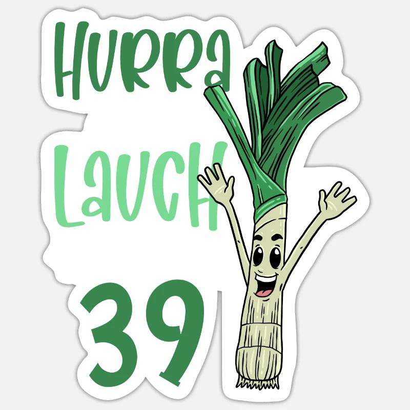 Hurra der Lauch wird 39 Sticker Größe S (10 x 10 cm)