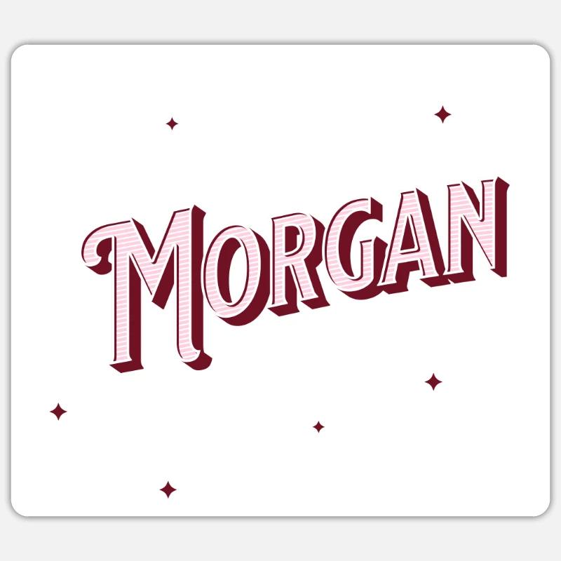Morgan name personalized - Sticker size S (10 x 10 cm) - white matte