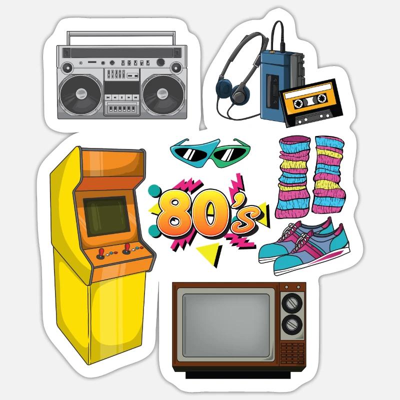 Retro Special 80s Objects 1980s Sticker size S (10 x 10 cm)