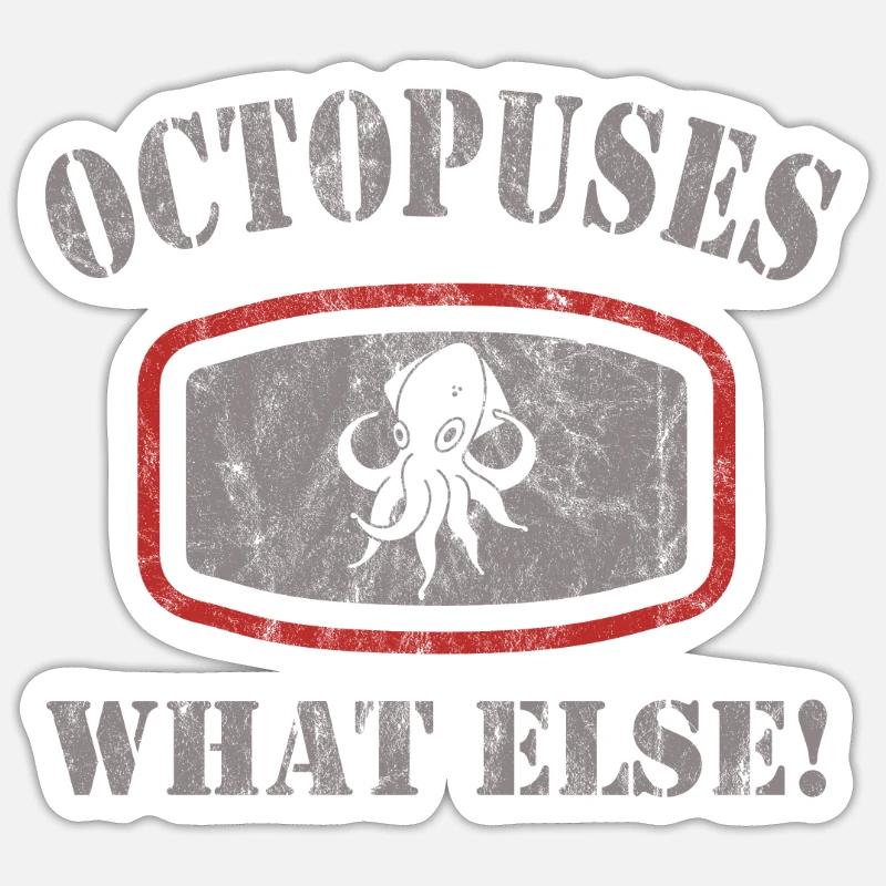 Oktopus - Sticker Größe S (10 x 10 cm) - Mattweiß