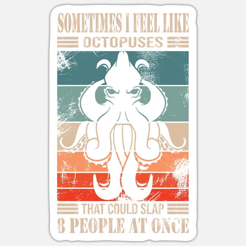 Octopus - Sticker size S (10 x 10 cm) - white matte