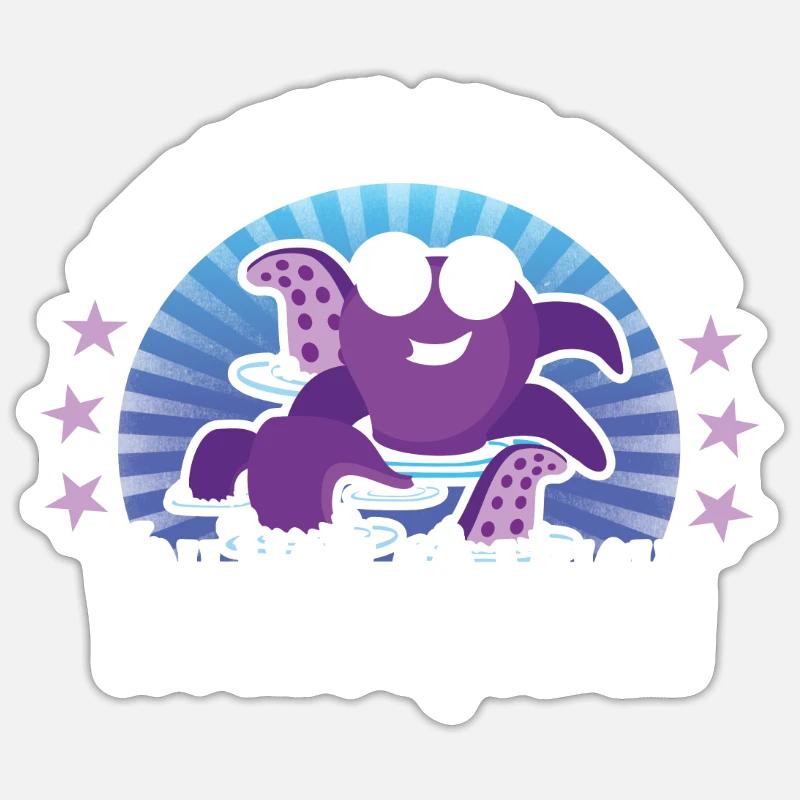 Pieuvre Sticker taille S (10 x 10 cm)