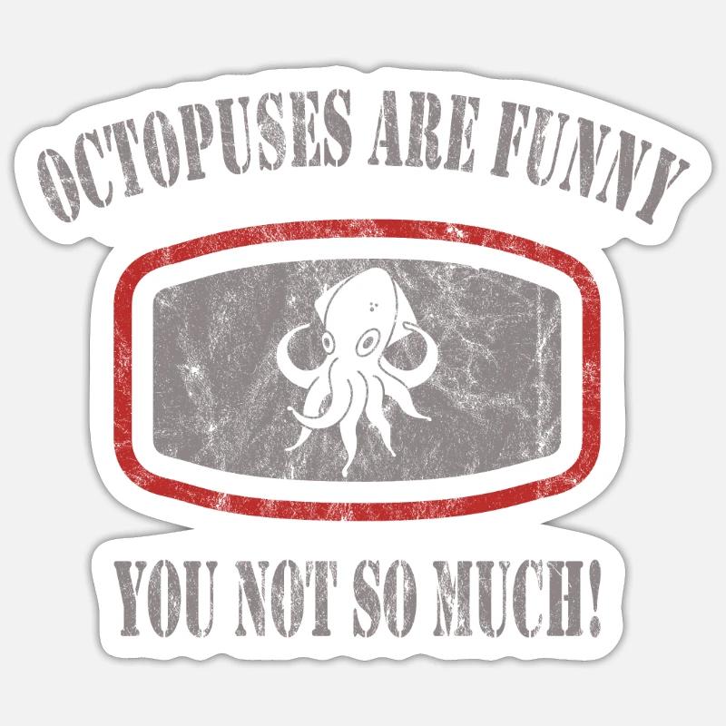 Pieuvre - Sticker taille S (10 x 10 cm) - blanc mat