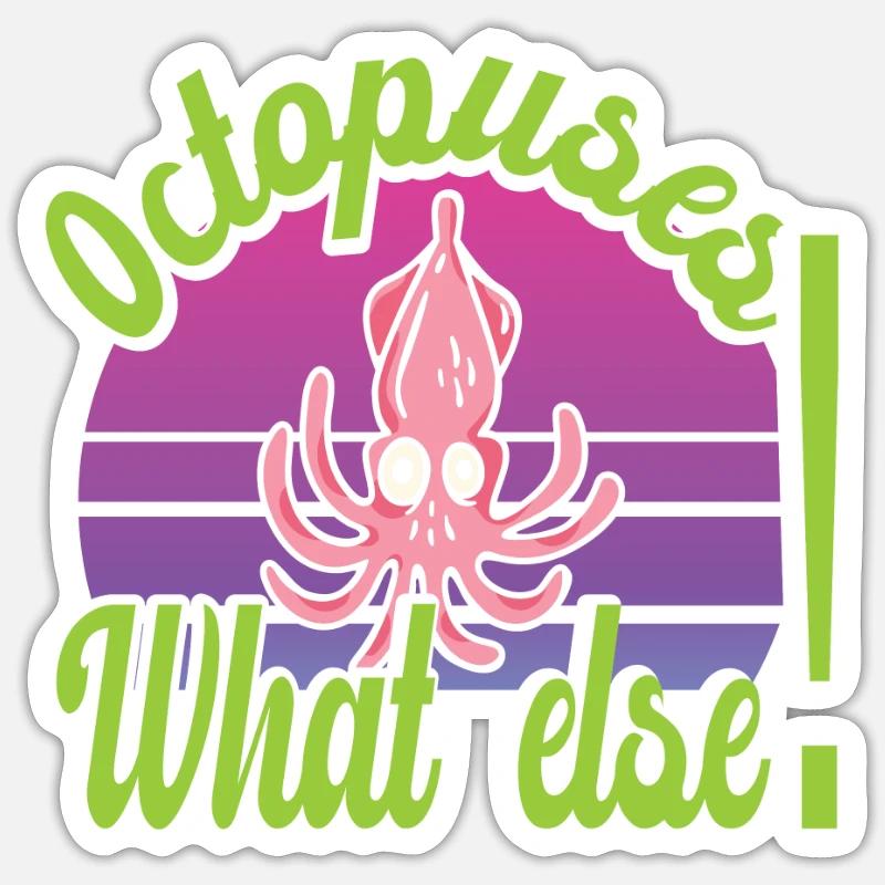 Pieuvre - Sticker taille S (10 x 10 cm) - blanc mat