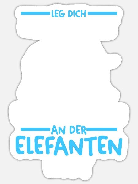 Dickhäuter Rüsseltier Elefant - Sticker Größe S (10 x 10 cm) - Mattweiß