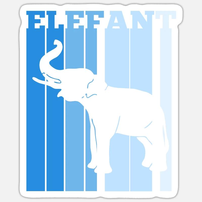 Dickhäuter Rüsseltier Elefant - Sticker Größe S (10 x 10 cm) - Mattweiß