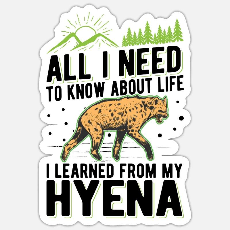 Hyäne Geschenk Erdwolf Hyena Sticker Größe S (10 x 10 cm)