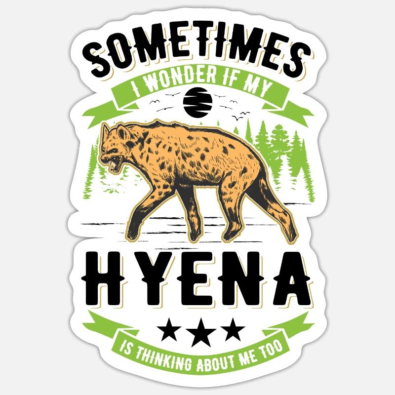Hyäne Geschenk Erdwolf Hyena - Sticker Größe S (10 x 10 cm) - Mattweiß