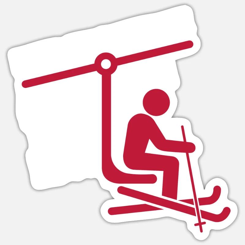 Soulevez-vous même Bro Ski - Sticker taille S (10 x 10 cm) - blanc mat