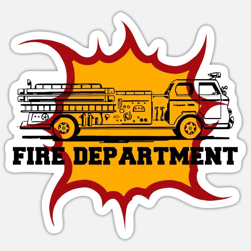 Fire engine - Sticker size S (10 x 10 cm) - white matte