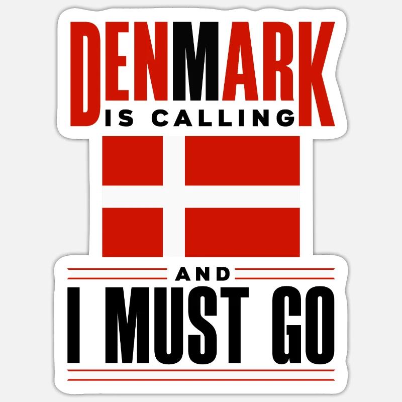 Danemark Drapeau Le Danemark appelle Sticker taille S (10 x 10 cm)