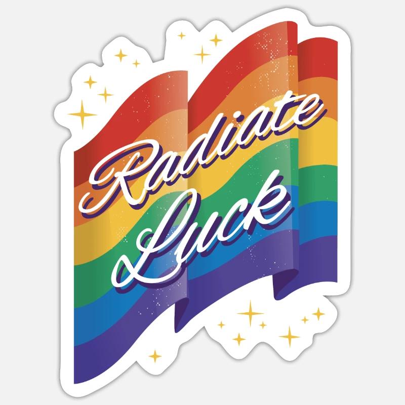 Radiate positivity Rainbow Dwarf Clouds Sticker size S (10 x 10 cm)