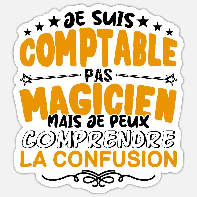 Comptable pas Magicien | le Meilleur Comptable ca Sticker taille S (10 x 10 cm)