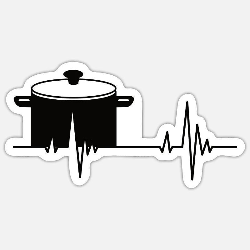 Kochen Geschenk Hobbykoch Bäcker Koch lustige - Sticker Größe S (10 x 10 cm) - Mattweiß