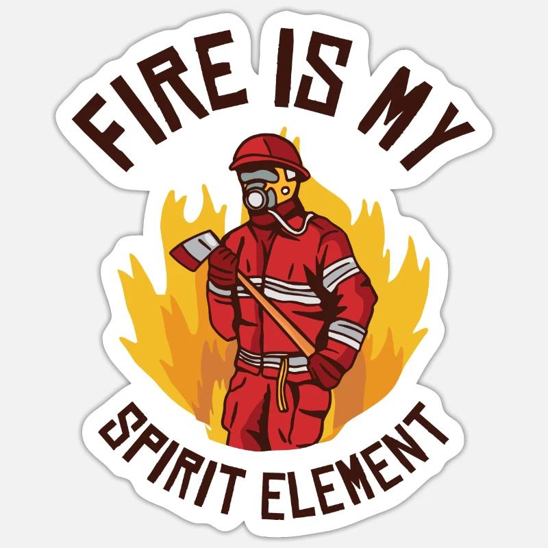 Fire Fireman Firefighter Firewomen - Sticker size S (10 x 10 cm) - white matte