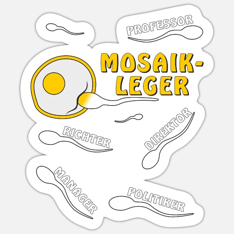 MOSAIKLEGER - Sticker Größe S (10 x 10 cm) - Mattweiß