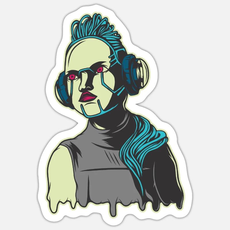 Roboter Sticker Größe S (10 x 10 cm)